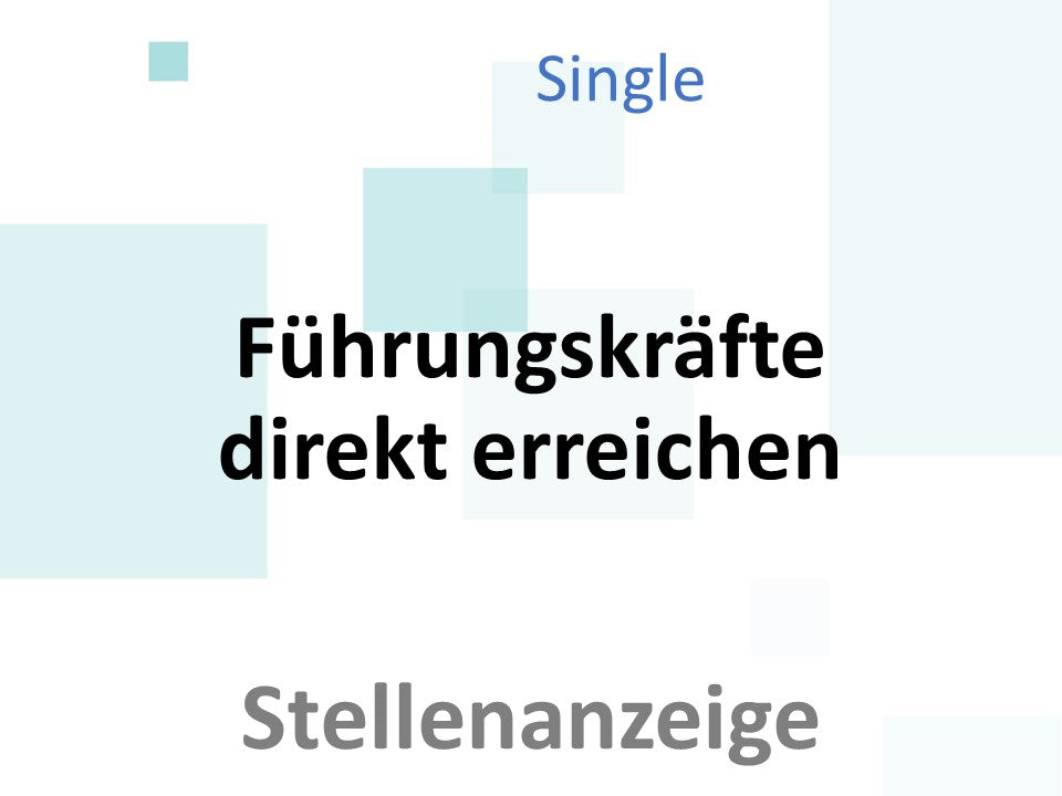 Stellenanzeige - Single